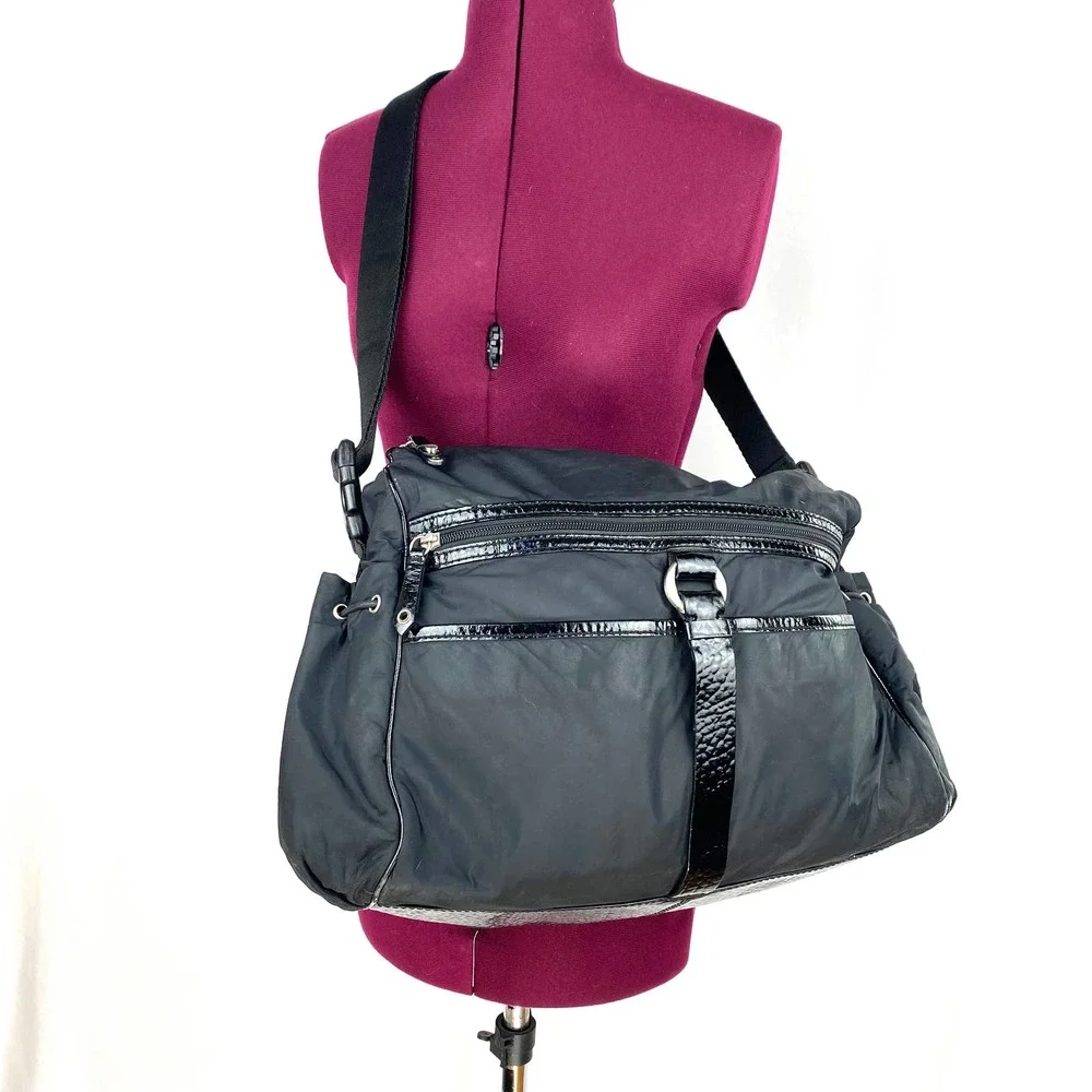 Cole Haan Diaper Bag Kyle Collection Black Nylon Adjustable Strap Baby Purse